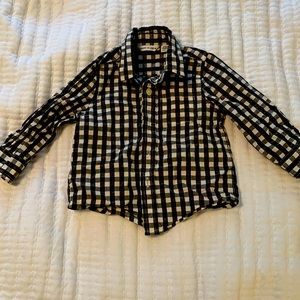 Janie and Jack black and white check shirt